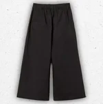 Pantaloni cropped neri da ragazza Twinset Milano in popeline con linea ampia e dettaglio di borchie luminose in dégradé sul fondo. 1