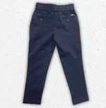 Pantalone elegante da bambino Emporio Armani in cotone stretch blue navy con tasche a filo, ideale per abbinamenti da cerimonia. 1
