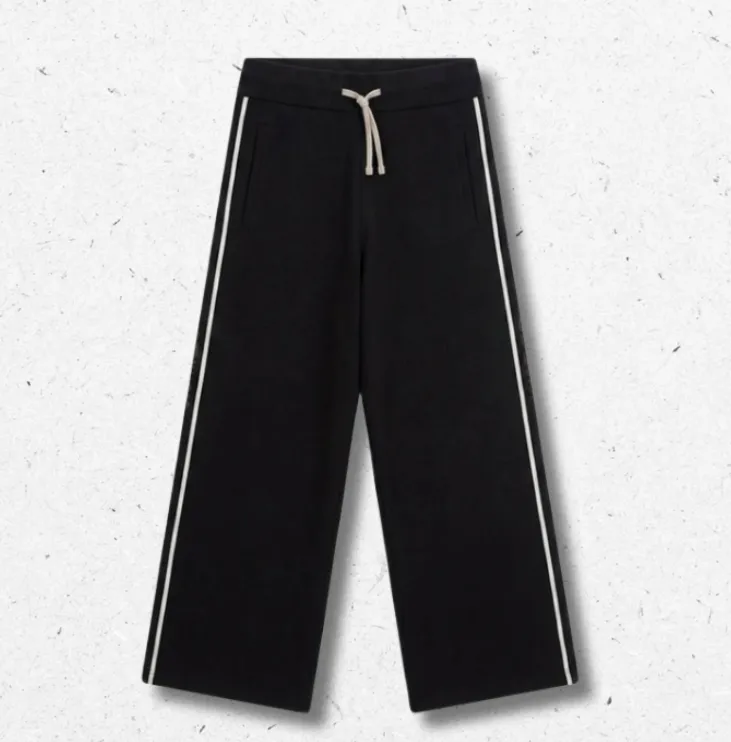 Pantaloni Guess da bambina/ragazza in viscosa nera, taglio a gamba dritta, stile casual