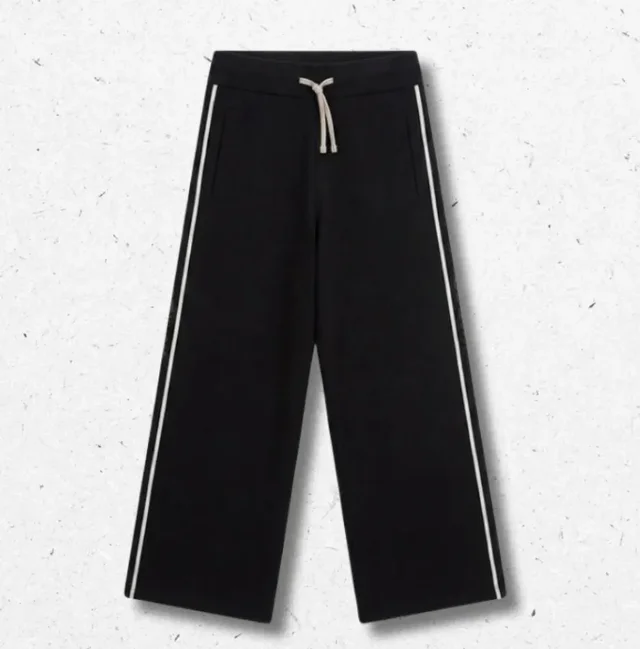 Pantaloni Guess Ragazza Neri in Viscosa a Gamba Dritta