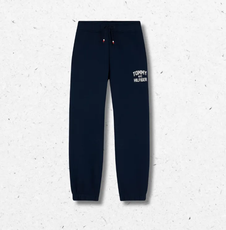 Pantaloni Joggers Cotone Morbido Logo Tommy Hilfiger NYC Bambino