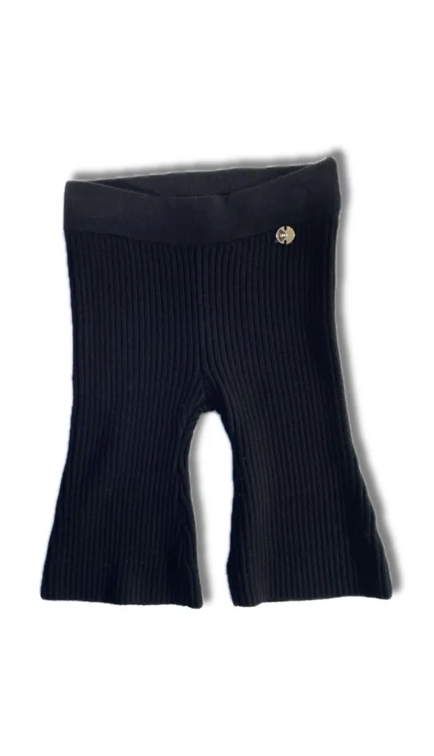 Pantaloni Neonato Liu Jo in Maglia di Cotone a Coste Nero