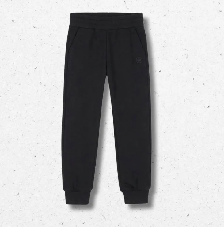 Pantaloni della tuta da ragazza Colmar Originals neri in interlock stretch di cotone modal felpato con elastico in vita e logo