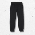 Pantaloni della tuta da ragazza Colmar Originals neri in interlock stretch di cotone modal felpato con elastico in vita e logo 1