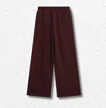 Pantaloni tuta Guess wide leg da bambina/ragazza in cotone bordeaux con applicazioni in strass 1