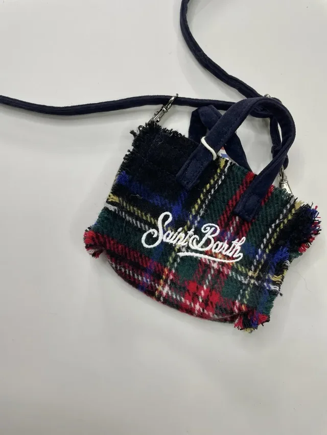 Phone Bag Mc2 Saint Barth Tartan - Porta Cellulare a Tracolla Blu