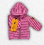 Piumino ultraleggero 100 grammi da neonata Save The Duck modello LUCY con cappuccio e logo iconico sulla manica. 1