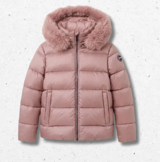 Piumino Bambina Cappuccio Staccabile Pelliccia Cangiante Colmar Originals