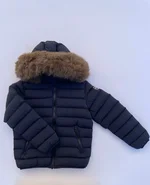 Blu Piumino in nylon Colmar Originals per bambino, con cappuccio e pelliccia sintetica removibile. 1