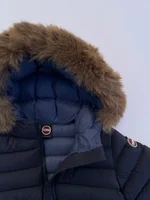 Piumino in nylon Colmar Originals per bambino, con cappuccio e pelliccia sintetica removibile. 1