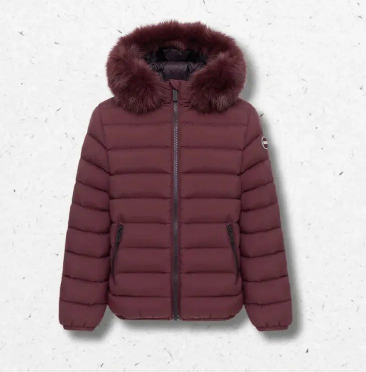 Piumino da bambino e ragazzo Colmar Originals con cappuccio in tessuto crinkle idrorepellente con imbottitura in piuma naturale