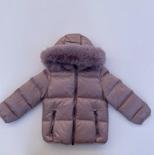 Piumino Neonata Colmar Originals Lilla - Giacca con Cappuccio e Pelliccia