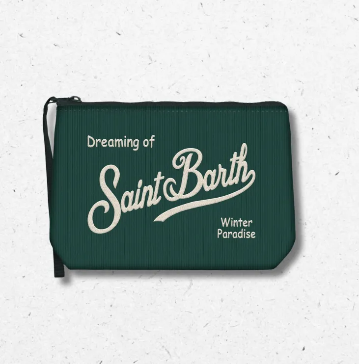 Pochette Aline corduroy verde MC2 Saint Barth Winter Paradise