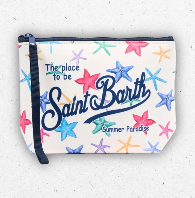 Pochette Bambina MC2 Saint Barth Aline Bianca con Stelle Marine Multicolor