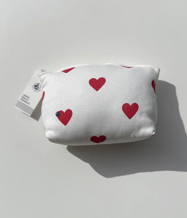 Pochette cotone bianco cuori petit Bateau per neonato