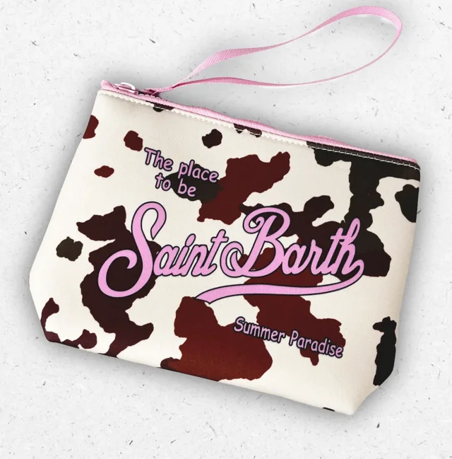 Pochette Donna MC2 Saint Barth Aline Fantasia Muccata Panna e Rosa