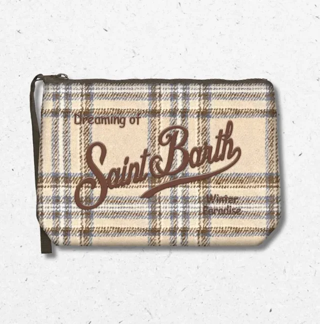 Pochette Tartan Beige Winter Paradise – MC2 Saint Barth