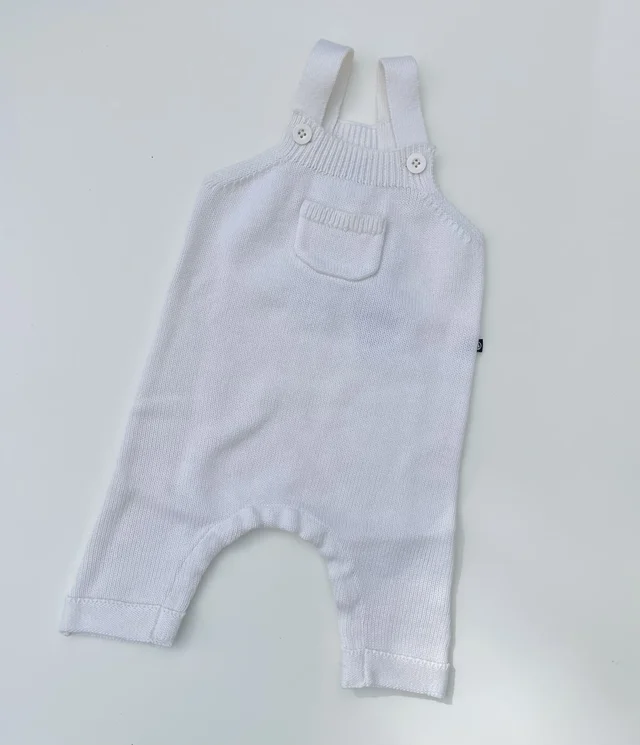 Salopette neonato bianca  in maglia misto lana Petit Bateau