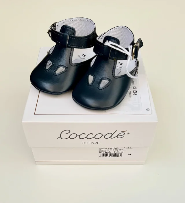 Scarpine in ecopelle blu navy Coccodè per neonato