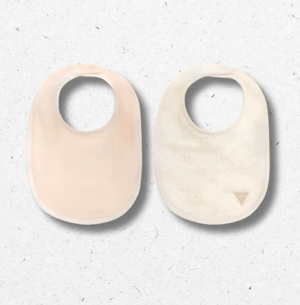 Set di 2 bavaglini Guess in cotone beige, morbidi e delicati per bambini