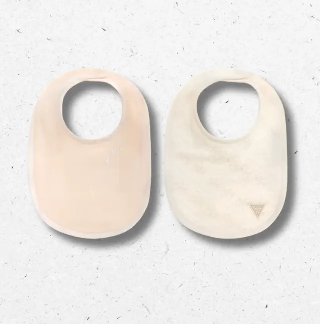 Set 2 Bavette Guess per Bambini in Cotone Beige