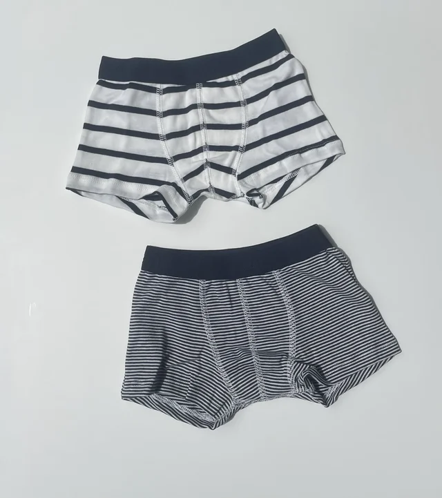 Set 2 boxer in cotone Petit Bateau per bambino bianco e blu a righe