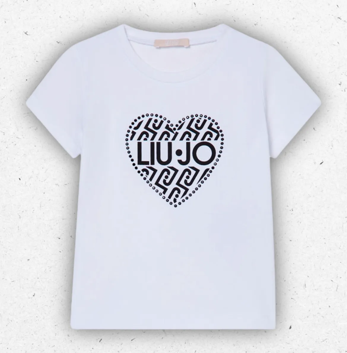 Set coordinato da bambina Liu Jo Better composto da T-shirt in cotone con logo monogram a cuore e borsa shopper logata.