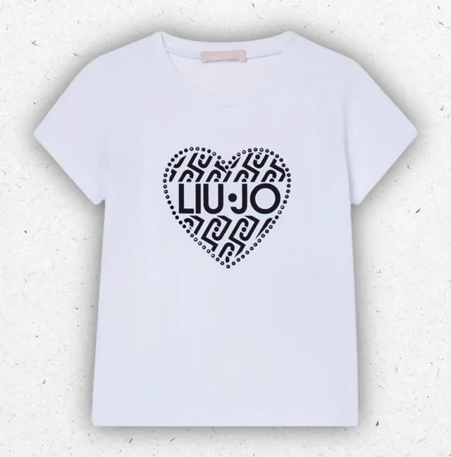 Set Bambina Liu Jo Better T-shirt in Cotone con Logo Cuore e Borsa Shopper
