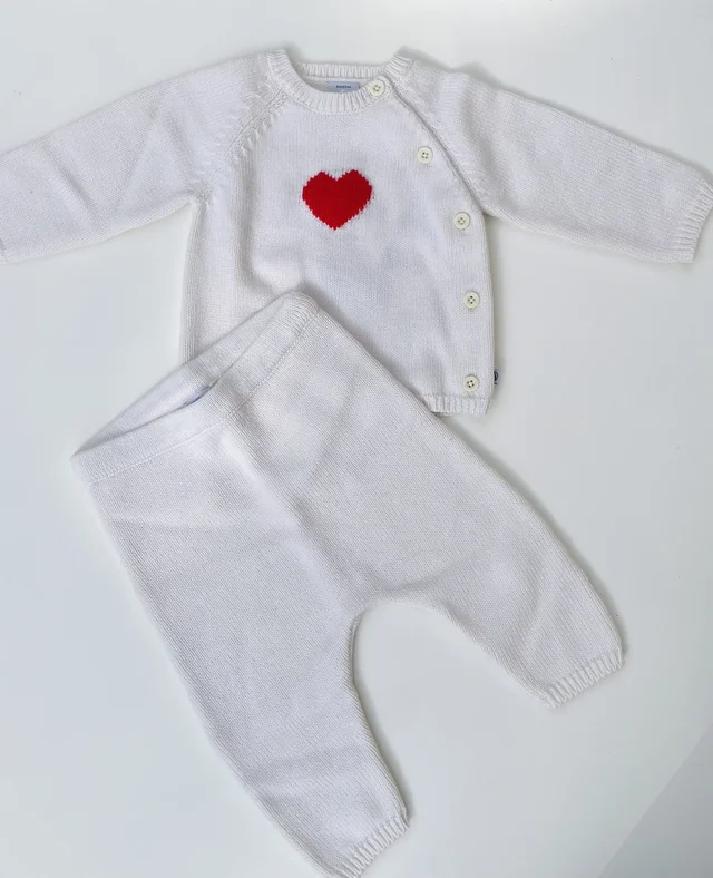 Set due pezzi Petit Bateau maglia e pantalone in lana per neonato