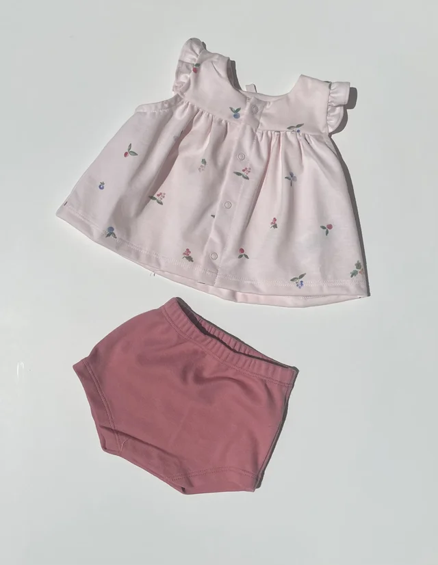 Set due pezzi Petit Bateau per neonata con fantasia ciliegie