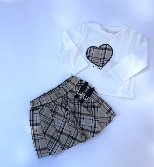 Set due pezzi t-shirt maniche lunghe e gonna Liu Jo per neonata