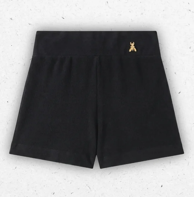 Short Ragazza Patrizia Pepe Neri in Sablé con Fascione Alto e Pinces 8-12 Anni