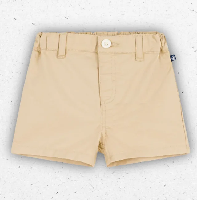 Shorts Bambino Petit Bateau in Tessuto Serge con Elastico in Vita