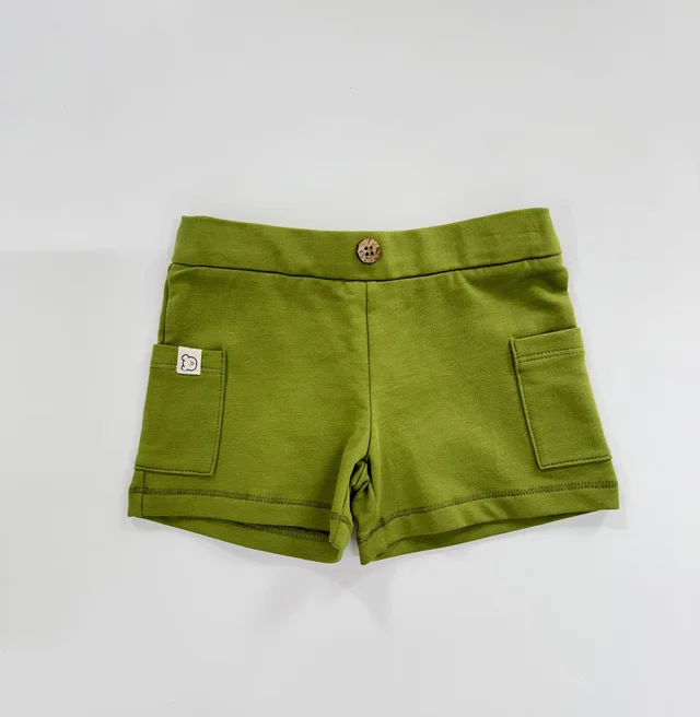 Shorts in felpa verde oliva Coccodè per neonato
