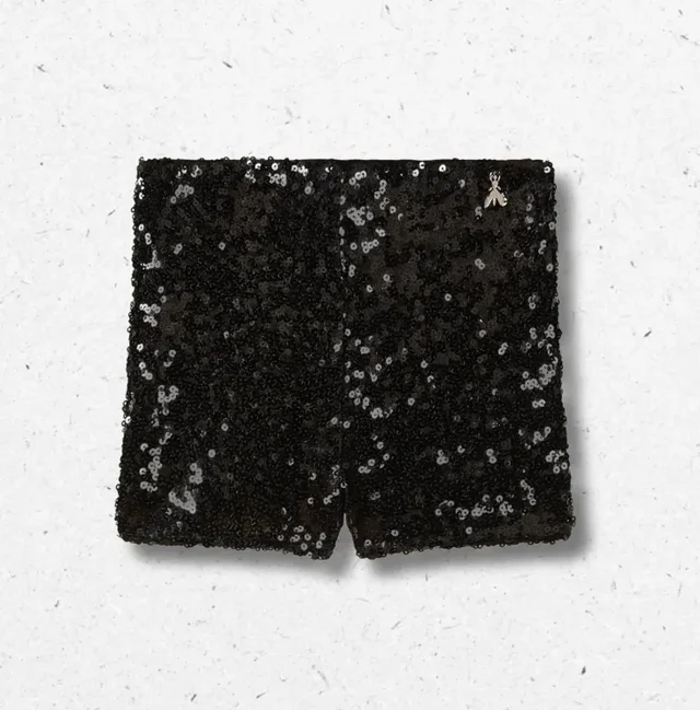 Shorts Ragazza Patrizia Pepe Neri con Paillette Luccicanti