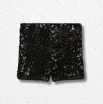 Shorts Patrizia Pepe da ragazza neri con paillette luccicanti, collezione Autunno Inverno 2026-2027 1