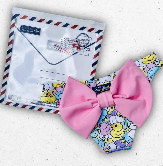 Slip Mare Bambina MC2 Saint Barth Madame Fantasia Paperelle con Maxi Fiocco
