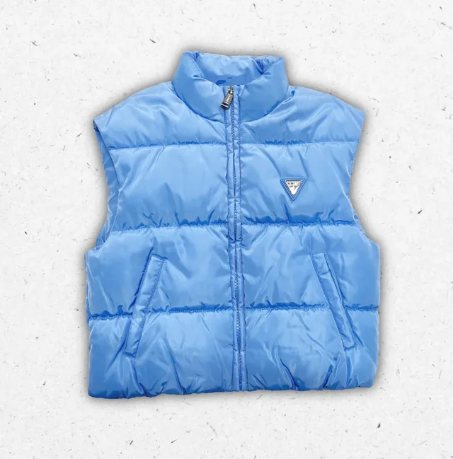 Smanicato Guess Ragazza Celeste Imbottito con Logo