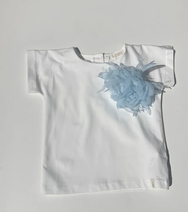 T-shirt a maniche corte Maperò per bambina bianca