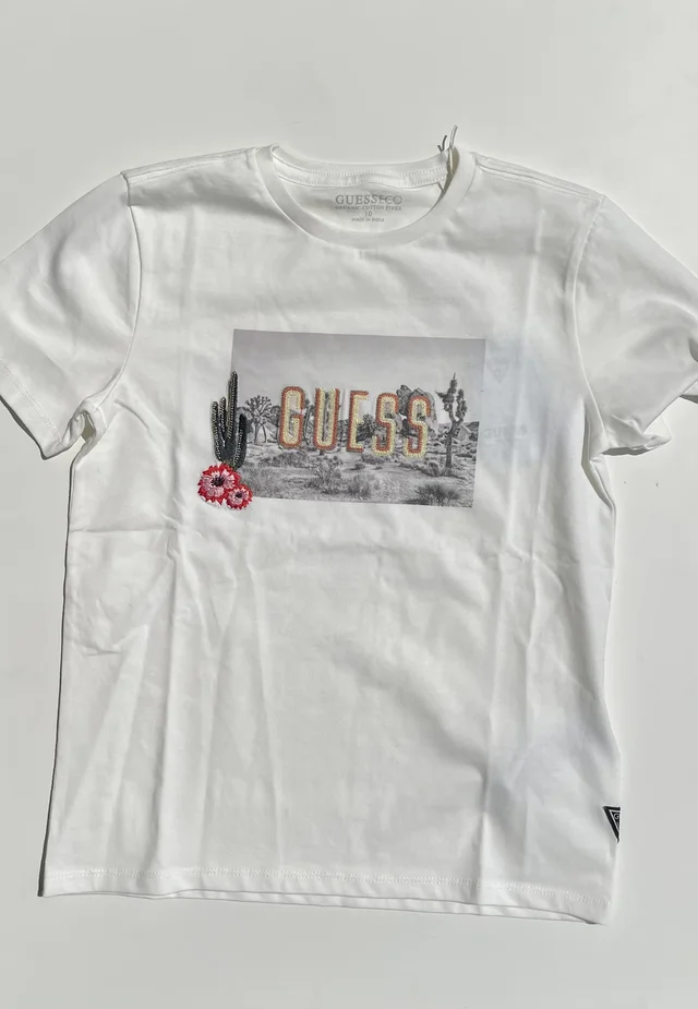 T-shirt a maniche corte bianca Guess per ragazzo