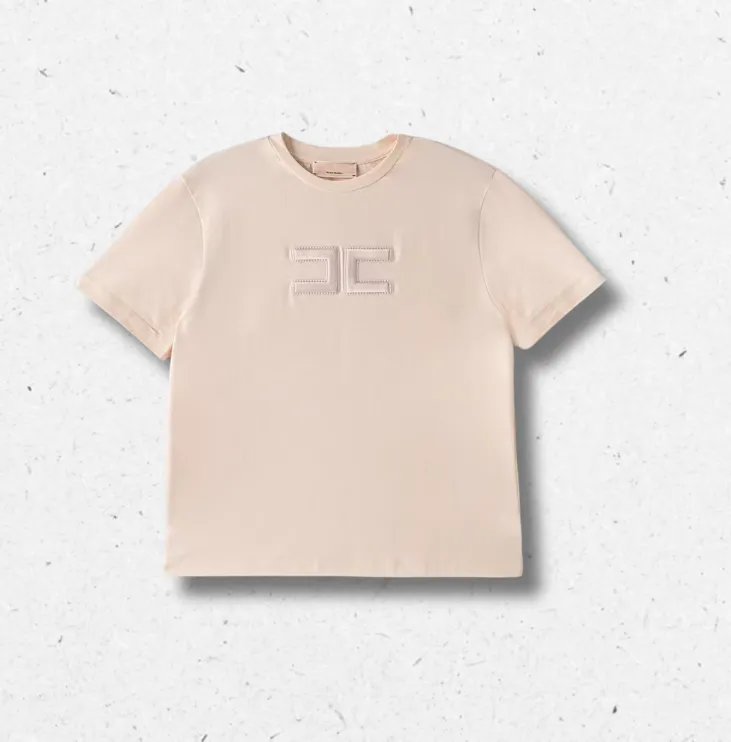 T-shirt Elisabetta Franchi bambina nude nera cotone