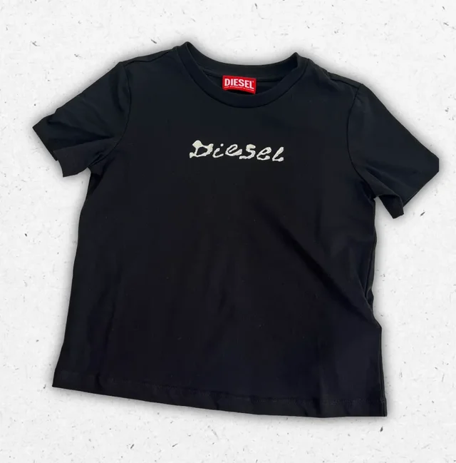 T-shirt Diesel Ragazza in Cotone con Logo Graphic Print