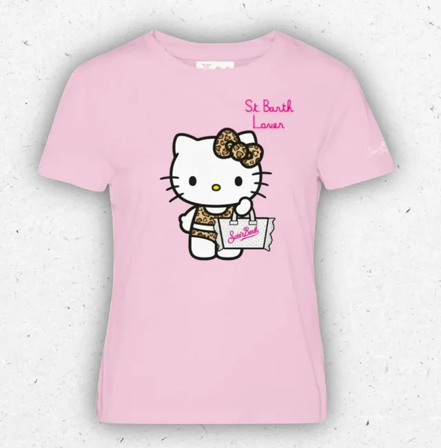 T-shirt Donna MC2 Saint Barth Rosa Hello Kitty Special Edition Elly