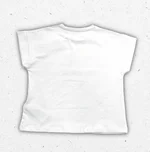 T-shirt bianca Guess da ragazza in puro cotone con logo iconico stampato sul petto. 1