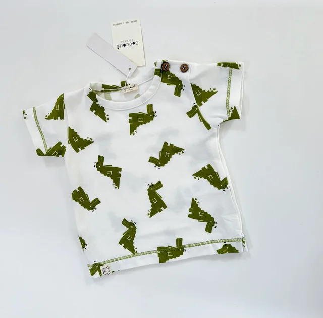 T-shirt in jersey con fantasia coccodrillo Coccodè per neonato