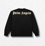 T-shirt manica lunga Palm Angels bambino nera maxi logo 1
