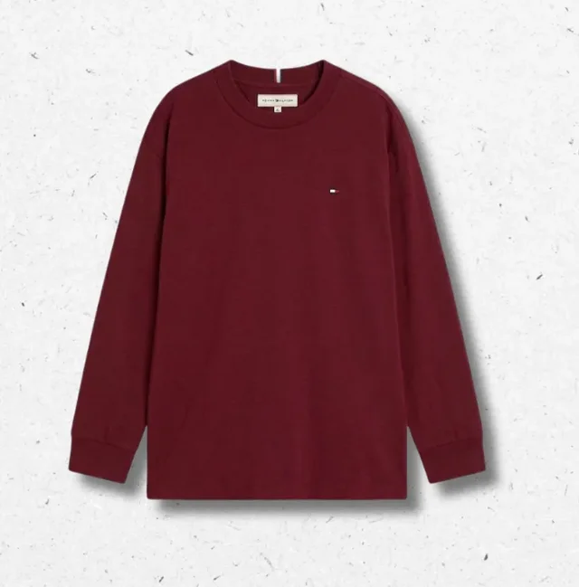 T-Shirt Manica Lunga Relaxed Fit Tommy Hilfiger Cotone
