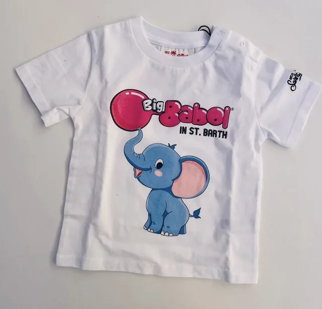 T-shirt maniche corte MC2 Saint Barth per bambino fantasia elefante bigbabol