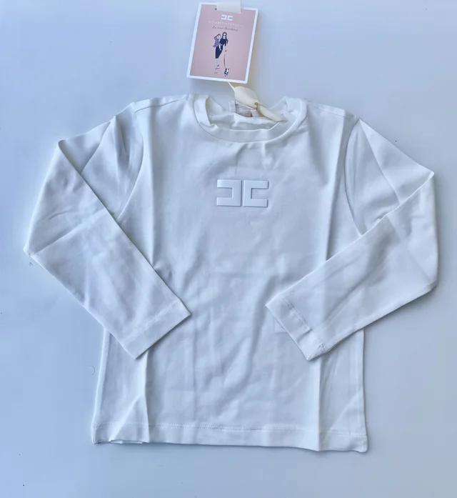 T-shirt maniche lunghe avorio Elisabetta Franchi per bambina