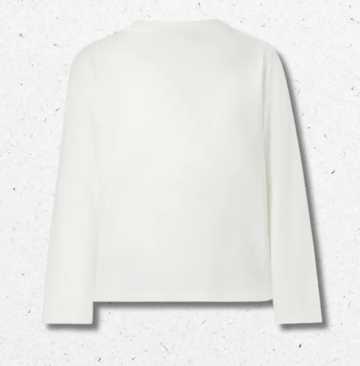 T-shirt a maniche lunghe Mc2 Saint Barth da bambino, bianca con stampa orsetto Trudi "Coccolami!".